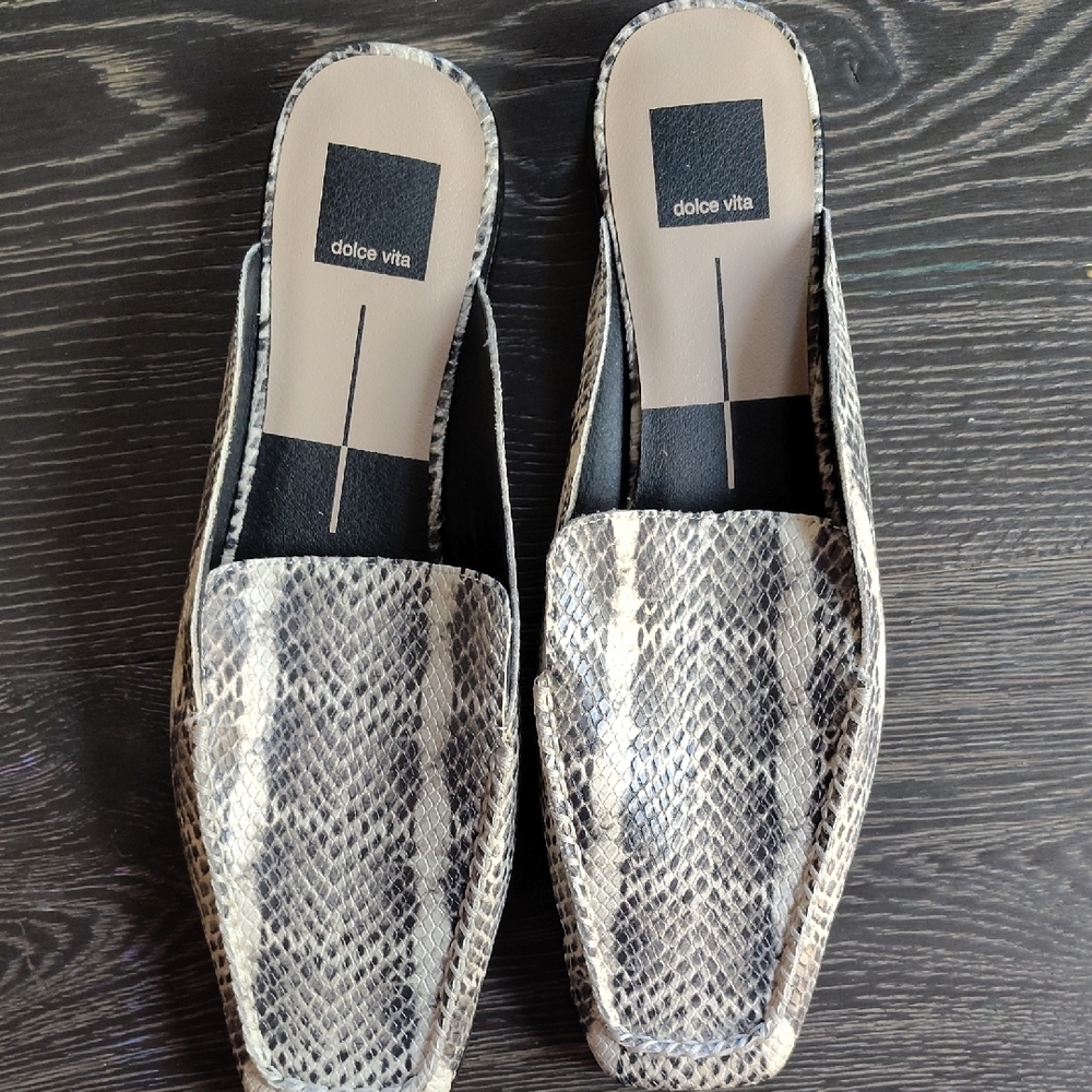 Dolce Vita Snakeskin Patterned Slides